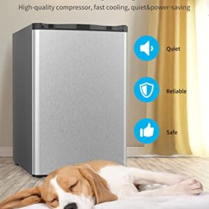 Anpuce 4.5 Cu.Ft Compact Refrigerator Mini Fridge with Freezer Single Door Small Refrigerator with Adjustable Thermostat Control