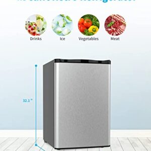 Anpuce 4.5 Cu.Ft Compact Refrigerator Mini Fridge with Freezer Single Door Small Refrigerator with Adjustable Thermostat Control