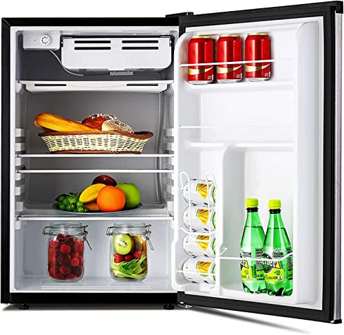 Anpuce 4.5 Cu.Ft Compact Refrigerator Mini Fridge with Freezer Single Door Small Refrigerator with Adjustable Thermostat Control