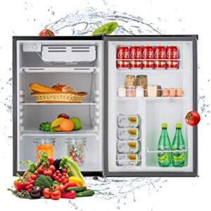 Anpuce 4.5 Cu.Ft Compact Refrigerator Mini Fridge with Freezer Single Door Small Refrigerator with Adjustable Thermostat Control