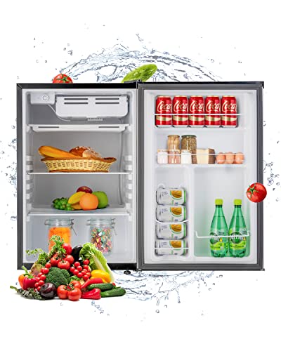 Anpuce 4.5 Cu.Ft Compact Refrigerator Mini Fridge with Freezer Single Door Small Refrigerator with Adjustable Thermostat Control