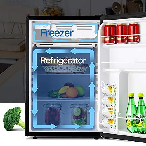 Anpuce 4.5 Cu.Ft Compact Refrigerator Mini Fridge with Freezer Single Door Small Refrigerator with Adjustable Thermostat Control