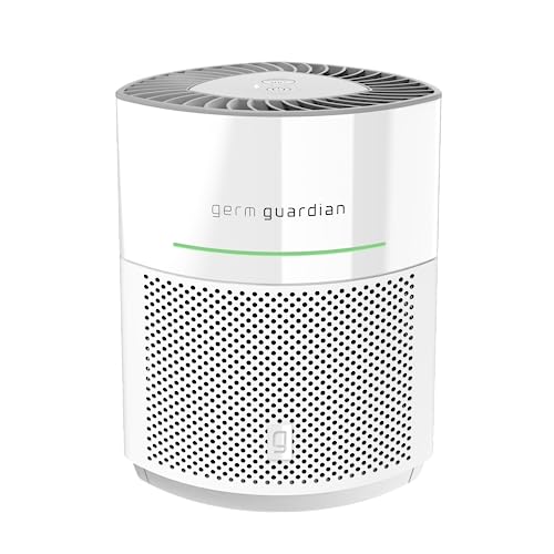 Germ Guardian AirSafe+ Intelligent Air Purifier with 360° HEPA 13 Filter, Captures 99.97% of Pollutants, Wildfire Smoke, Large Rooms, Air Quality Sensor, UVC Light, Zero Ozone Verified, White AC3000W