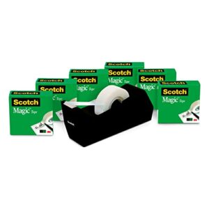 Scotch Thermal Laminating Pouches, 200- Count-Pack of 1, 8.9 x 11.4 Inches, Letter Size Sheets, Clear, 3-Mil (TP3854-200) & Scotch Magic Tape, 6 Rolls & Scotch Magic Tape, 6 Rolls