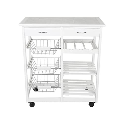 BHVXW 4 Tier Storage Trolley Cart Kitchen Organizer Bathroom Movable Storage Shelf Wheels Household Stand Holder