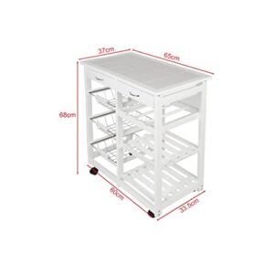 BHVXW 4 Tier Storage Trolley Cart Kitchen Organizer Bathroom Movable Storage Shelf Wheels Household Stand Holder