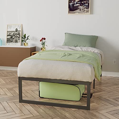 NapQueen Alpha New Metal Platform Bed Frame/Modular Design/Max Weight Capacity 1500 lbs/Heavy Duty/No Box Spring Required/Easy Assembly, Twin