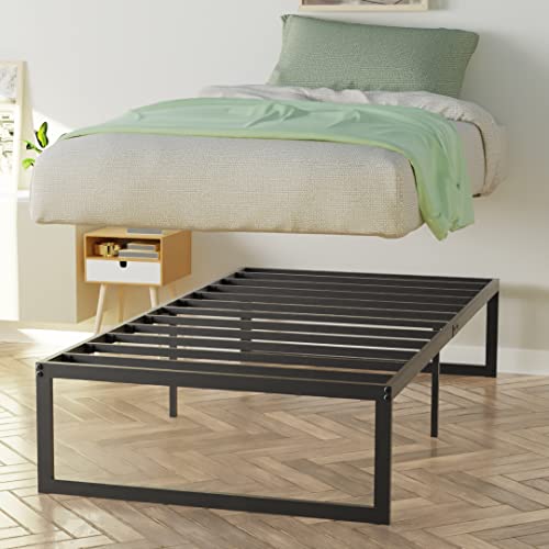 NapQueen Alpha New Metal Platform Bed Frame/Modular Design/Max Weight Capacity 1500 lbs/Heavy Duty/No Box Spring Required/Easy Assembly, Twin