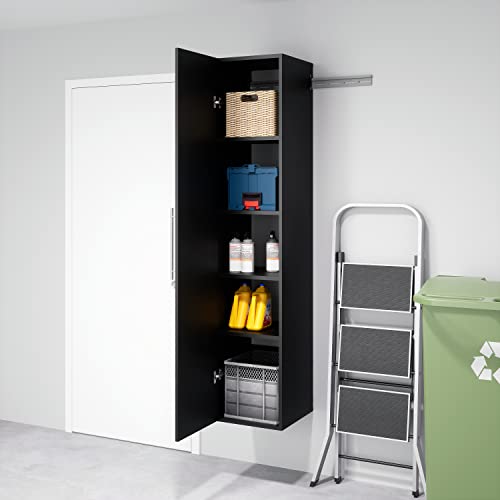 Prepac HangUps 15 in Narrow Garage Storage Cabinet, W x 72" H x 16" D, Black