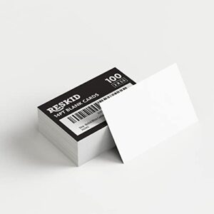 reskid white cardstock thick paper - 2 x 3.5" blank heavy weight 110 lb cover card stock - 100 pack (2x3.5, inches)