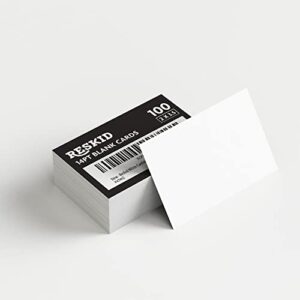 Reskid White Cardstock Thick Paper - 2 x 3.5" Blank Heavy Weight 110 lb Cover Card Stock - 100 Pack (2x3.5, inches)