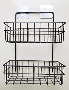 krupasadhya metal wall hanging kitchen storage 2 layer metal wire rack rustic solid shelf for bathroom decor storage for home storage -multicolor
