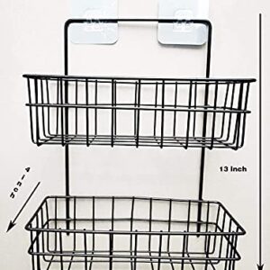 Krupasadhya Metal Wall Hanging Kitchen Storage 2 Layer Metal Wire Rack Rustic Solid Shelf for Bathroom Decor Storage for Home Storage -Multicolor