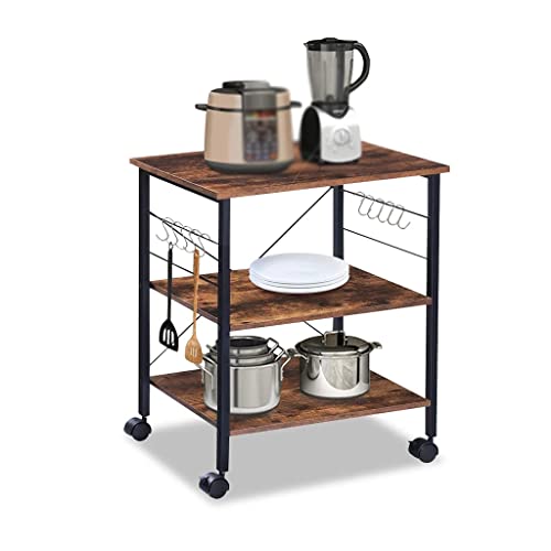 BHVXW 3 Tier Kitchen Storage Cart Home Kitchen Multifunctional Storage Rack Cart