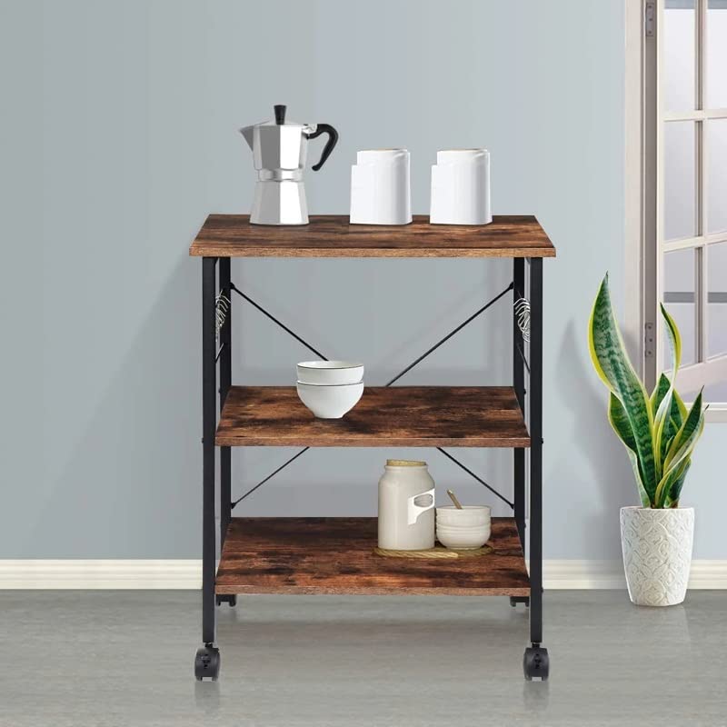 BHVXW 3 Tier Kitchen Storage Cart Home Kitchen Multifunctional Storage Rack Cart