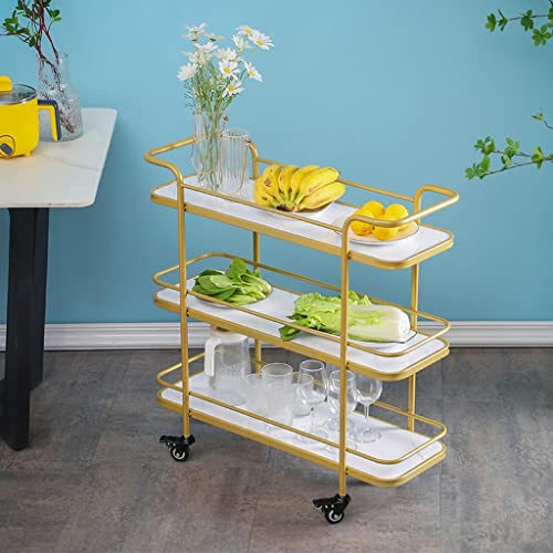 BHVXW Multi-Layer Kitchen Trolley Storage Trolley Storage Rack Rack Three-Tier Trolley Home Home (Color : E, Size : 80cm*78cm)