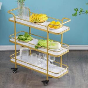 BHVXW Multi-Layer Kitchen Trolley Storage Trolley Storage Rack Rack Three-Tier Trolley Home Home (Color : E, Size : 80cm*78cm)