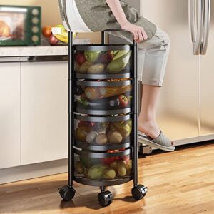 bhvxw multi-layer kitchen storage rack rotating basket cart vegetable and fruit rack kitchen bathroom storage rack (color : e, size : 60cm*30cm)