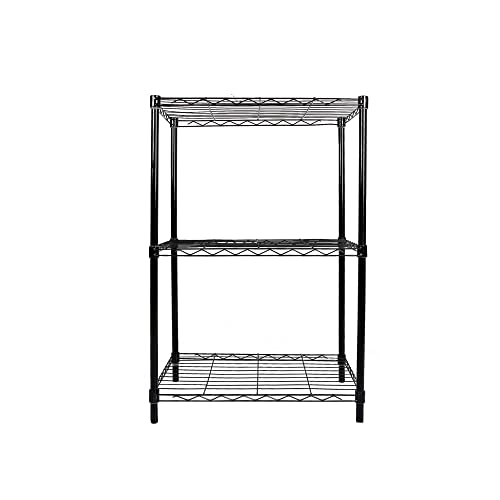 GIA Home Series 3 Tier Wire Shelving Unit Standing Storage Metal Shelves for Kitchen&Bathroom,Set of 2,Black