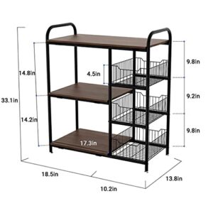 BHVXW Rolling Cart with Wheels Shelf Metal Trolley Shelving Microwave Oven Shelf Utility Bathroom Mobile Storage Rack