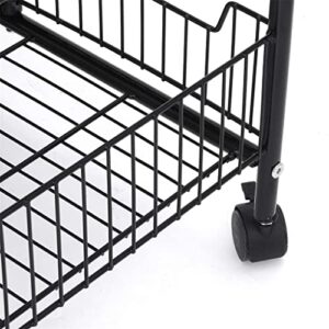 BHVXW Rolling Cart with Wheels Shelf Metal Trolley Shelving Microwave Oven Shelf Utility Bathroom Mobile Storage Rack