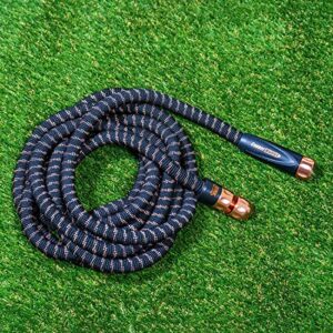 2024 Pocket Hose Copper Bullet AS-SEEN-ON-TV Expands to 25 ft REMOVABLE Turbo Shot Multi-Pattern Nozzle 650psi 3/4 in Solid Copper Anodized Aluminum Fittings Lead-Free Lightweight No-Kink Garden Hose