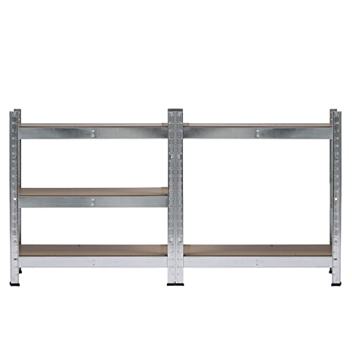 GOODSILO 5 Tier 59 Inch Tall Storage Shelves Heavy Duty Garage Storage Shelving Unit with Adjustable MDF Shelves Galvanized Metal Frame for Warehouse Pantry Kitchen Entryway Grey