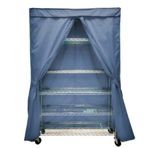 Formosa Covers Durable and Portable Wire Shelving Cover - Protect Your Shelving and Keep Your Room Organized (Cover Only) (48" W x 18" D x 75" H) (Dusty Blue, 48" W x 18" D x 75" H)