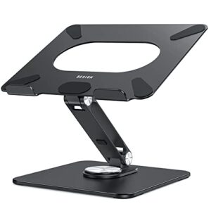 besign lsx7 laptop stand with 360° rotating base, ergonomic adjustable notebook stand, riser holder computer stand compatible with air, pro, dell, hp, lenovo more 10-15.6" laptops (black)
