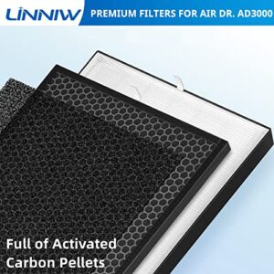 AD3000 Replacement Filters For AIR DOCTOR Compatible with AIRDOCTOR 4-in-1 Home Air Purifier AIR DR. AD3000 AD3000M AD3000pro, 2 H13 True HEPA, 4 Activated Carbn and 8 Extra Carbn Pre-filters（2+4+8）