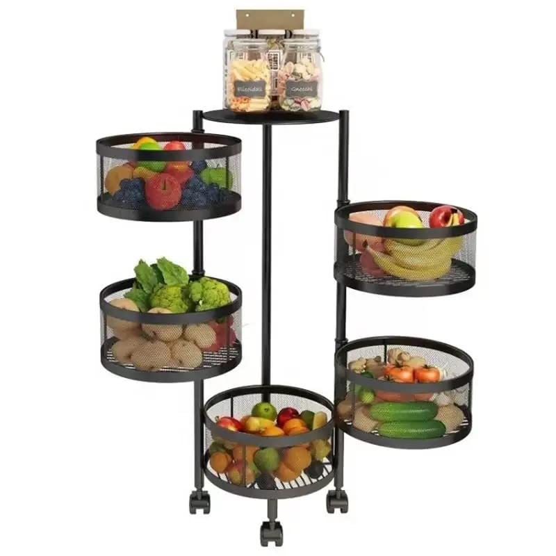 Rotating Kitchen Baskets Fruit Vegetable Storage