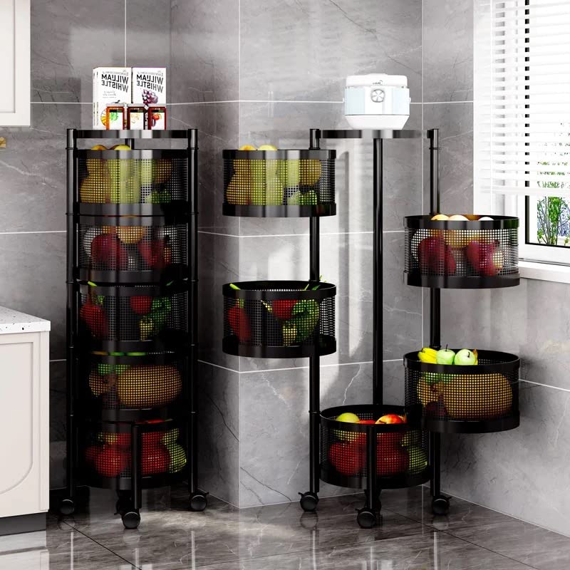 Rotating Kitchen Baskets Fruit Vegetable Storage