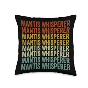mantis gifts whisperer praying mantis throw pillow, 16x16, multicolor
