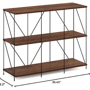 Furinno Besi 3 x 2 Industrial Multipurpose Shelf Display Rack with Metal Frame, Walnut Cove