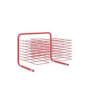 MetCrafted Desktop Art Drying Rack, Red, Eight-Shelf