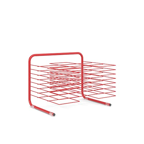 MetCrafted Desktop Art Drying Rack, Red, Eight-Shelf