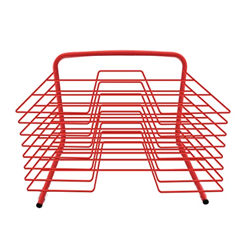 MetCrafted Desktop Art Drying Rack, Red, Eight-Shelf