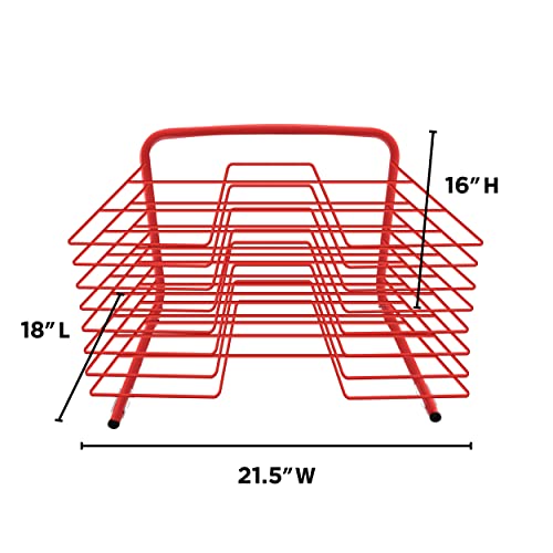 MetCrafted Desktop Art Drying Rack, Red, Eight-Shelf