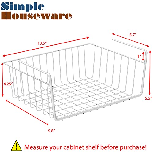 Simple Houseware 6PK Under Shelf Basket, White