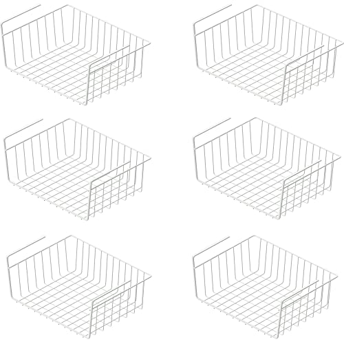 Simple Houseware 6PK Under Shelf Basket, White