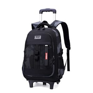 rolling backpack for boys kids bookbag with wheels for school trolley school bag