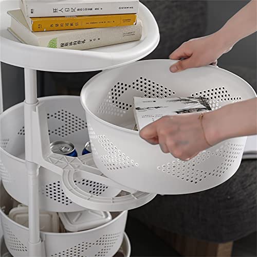 Multi-Layer Kitchen Storage Rack, 5 Tier Kitchen Storage Rack Rotating Vegetable Rack Floor-Standing, Fruit and Vegetable Storage Basket Floor-Standing Storage Rack for Home Kitchen Bathroom Salon