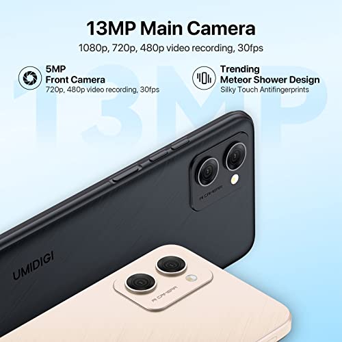 UMIDIGI G2 3/32GB Unlocked Cell Phone,Android 13 Dual sim Smartphone,6.52-inch Large Screen Android Phone,5150mAh Massive Battery Mobile Phone 256GB Expand Storage-Dawn Gold…