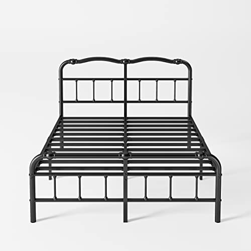 VTWAZAST King Size Bed Frame with Headboard and Footboard,14 Inch High, Maxium 3500lbs Support for Mattress, No Box Spring Needed, Easy Assembly,Non-Slip, Noise-Free, Black