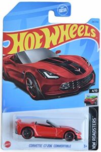 hot wheels corvette c7 z06 convertible, hw roadsters 4/10 red