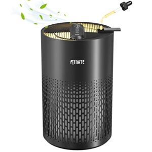 air purifier for home with essential oil diffuser, fitnate true hepa filter, air purifiers for large room up to 215 sq. ft and filters 99.9% of pet dander, dust, 20db quiet air cleaner for bedroom pet