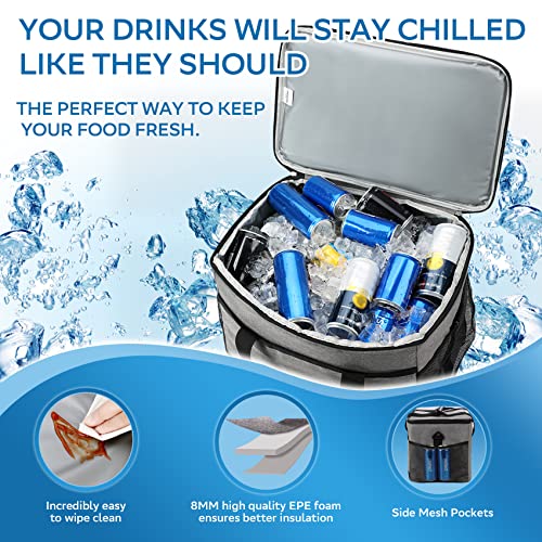 Portable Soft Cooler Bag - 24/60 Cans Insulated Camping Cooler, Leakproof Beach Cooler for Drink, Large Collapsible Soft Sided Cooler for Picnic, Lunch, BBQ, Travel, Outdoor, Road Trip, Ice Chest