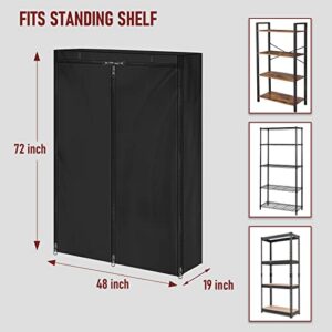 Vainlley Shelf Cover Wire Shelf Cover Waterproof Utility Racks Cover Storage Shelf Cart Cover to Cover Sundries 48 x 18 x 72 in