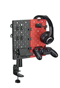 superlit clamp-on desk pegboard modular gaming accessory holder for controllers & headphones efficient and tidy clamp-on desk pegboard gaming station cable management