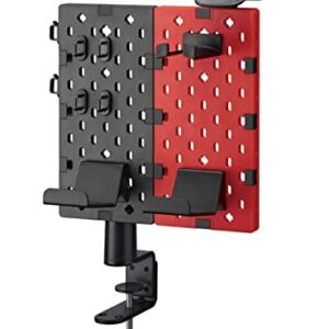 SUPERLIT Clamp-on Desk Pegboard Modular Gaming Accessory Holder for Controllers & Headphones Efficient and Tidy Clamp-On Desk Pegboard Gaming Station Cable Management